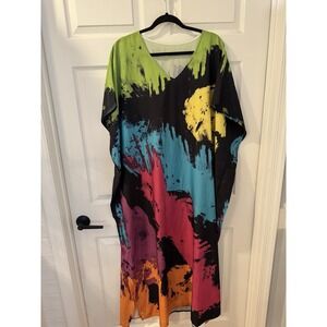 Women's Kaftan Print African Dashiki Boho Statement Maxi Dress Plus/One-Size